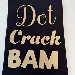 Mahjong Black and Gold kitchen towel. Dot crack bam